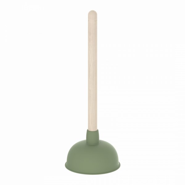 Saugglocke, Pömpel in Grün mit Holzgriff, Ø 140 mm