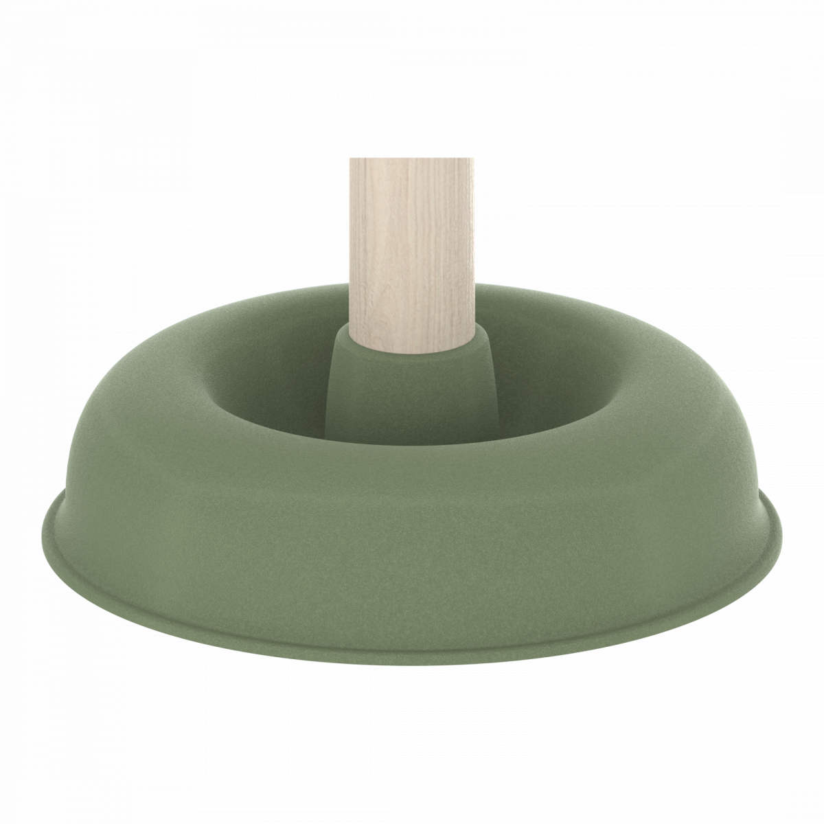 Saugglocke, Pömpel in Grün mit Holzgriff, Ø 140 mm