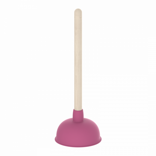 Saugglocke, Pömpel in Pink mit Holzgriff, Ø 140 mm