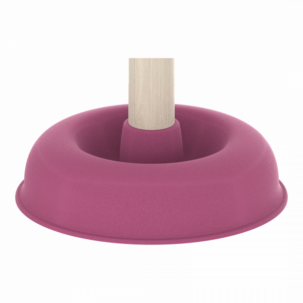 Saugglocke, Pömpel in Pink mit Holzgriff, Ø 140 mm