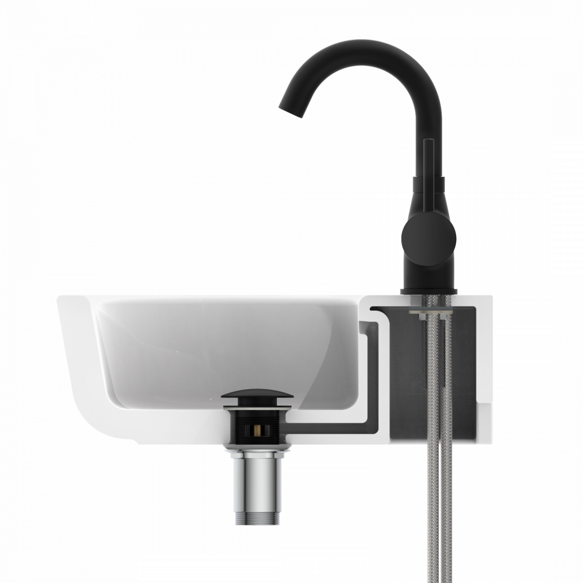 Waschtischarmatur FUTURA, Schwarz matt