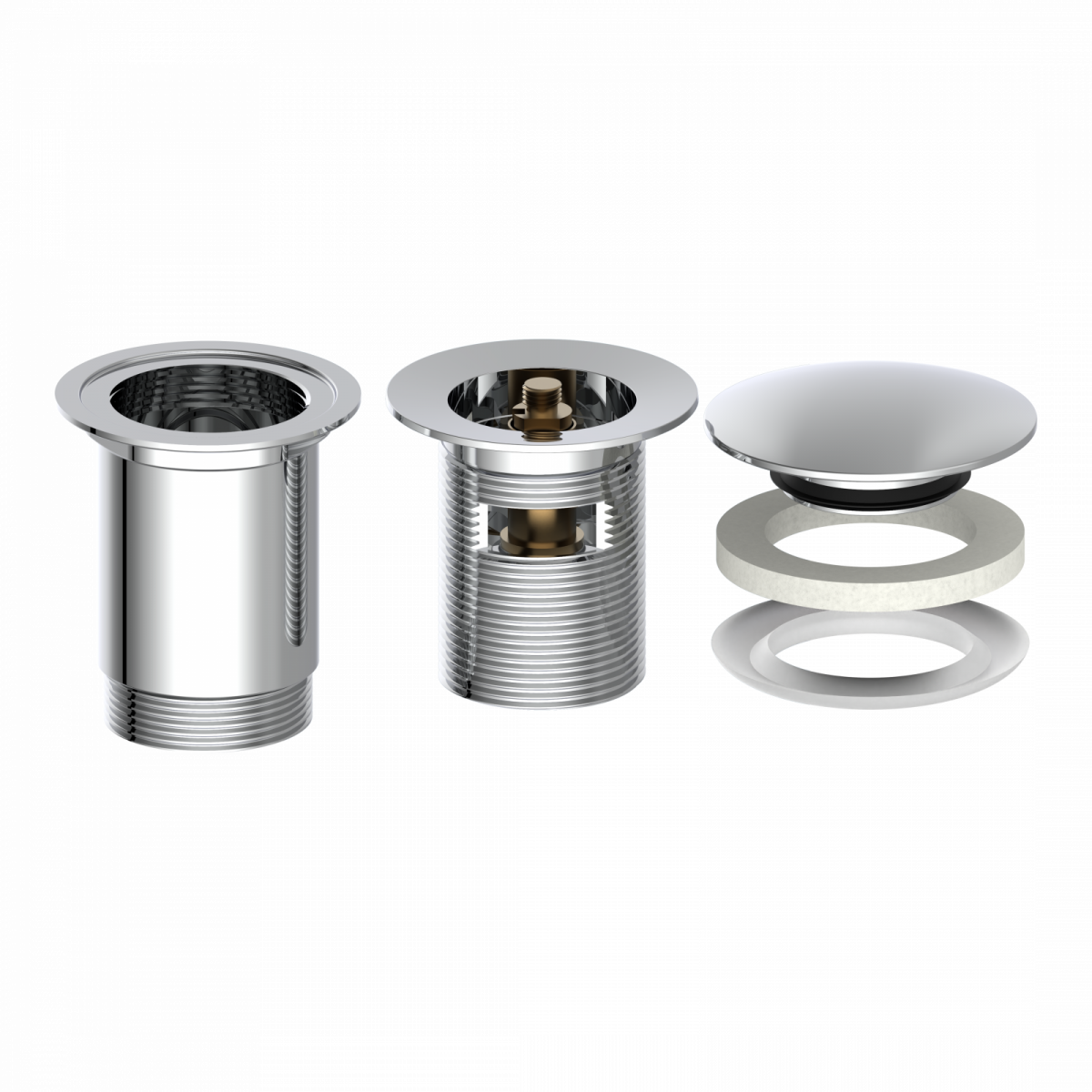 Ablaufgarnitur Chrom E1 mit Überlauf | instmaier