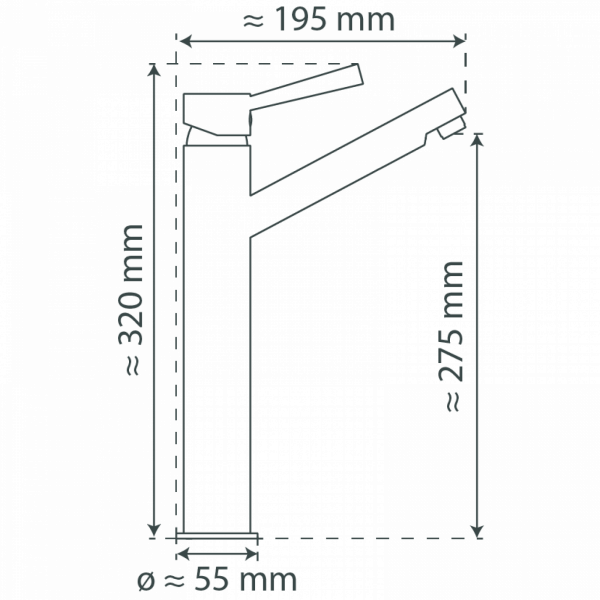 CORNWALL Waschtischarmatur, Chrom, für Aufsatzwaschbecken