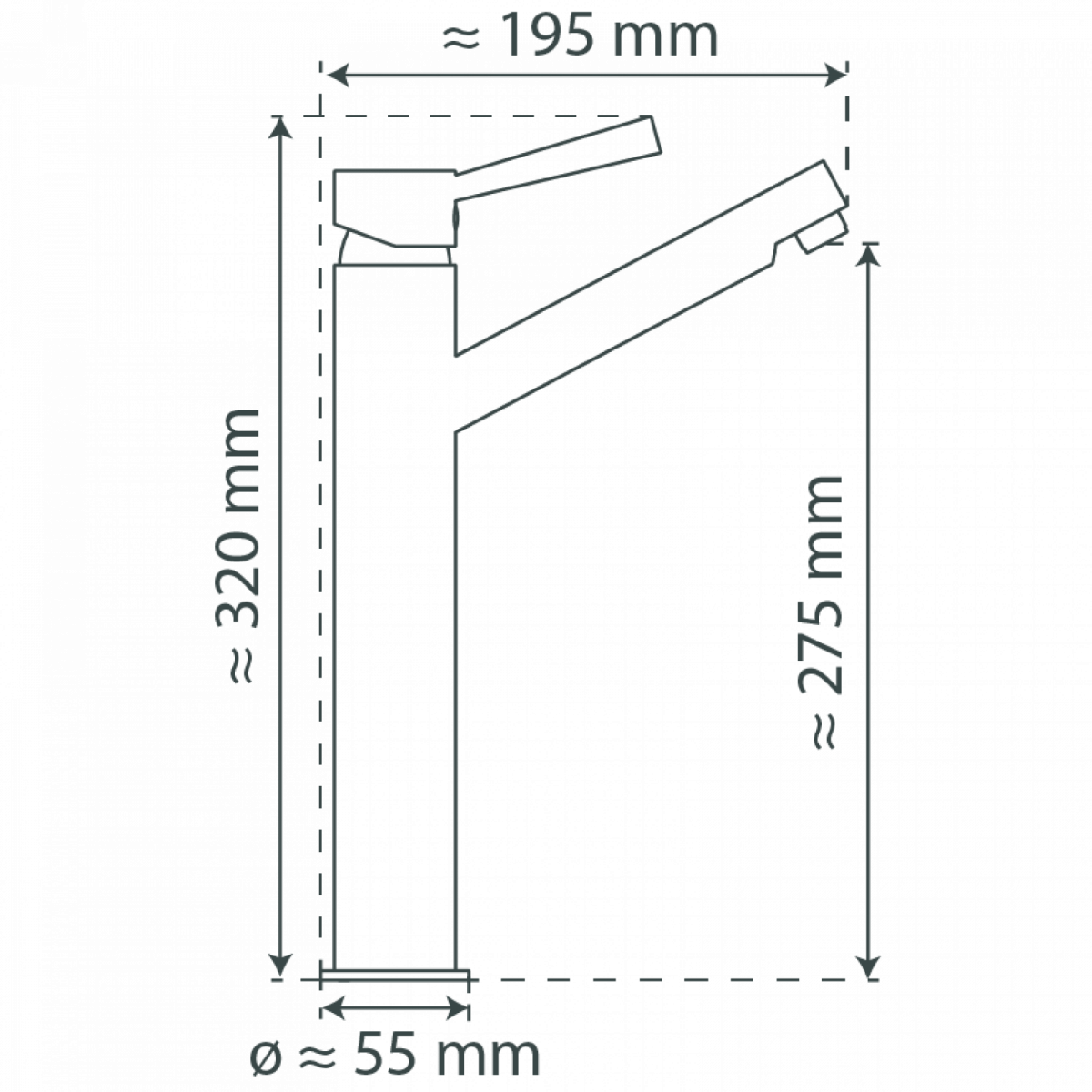 CORNWALL Waschtischarmatur, Chrom, für Aufsatzwaschbecken