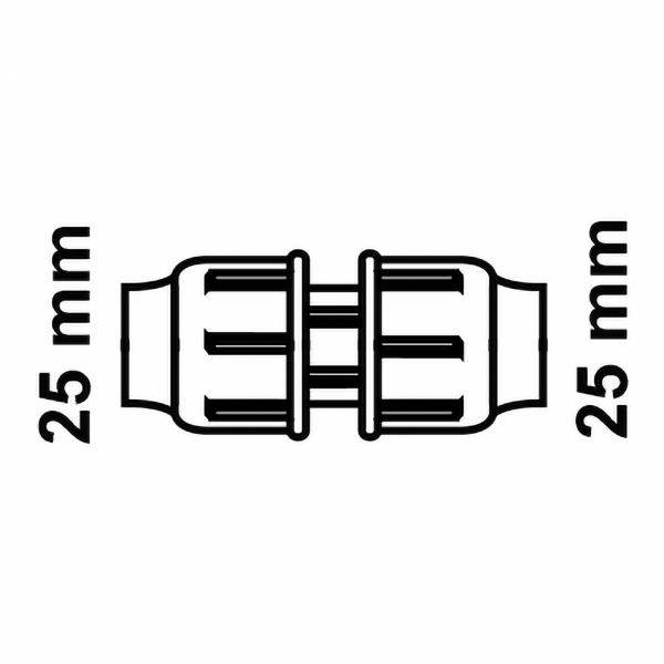 Verbindungsstück, 25 mm, Klemmfitting für HDPE