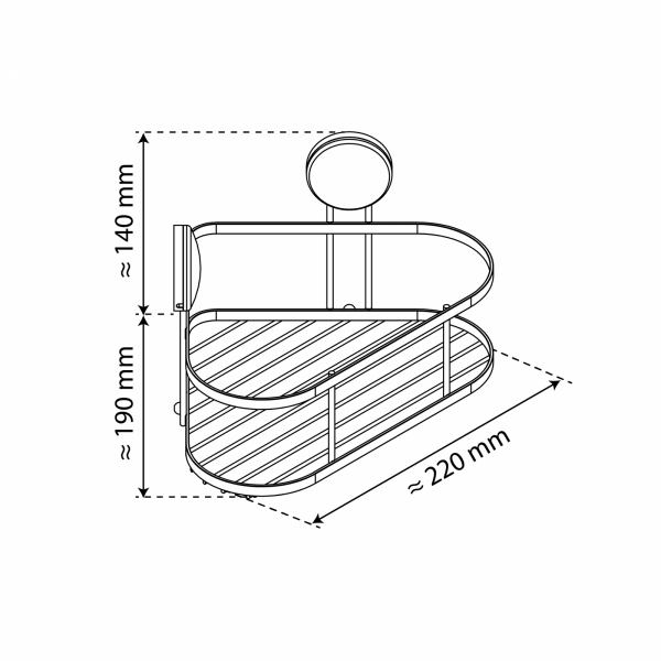 Duschablage, chrom, eckig, zum Kleben oder Schrauben