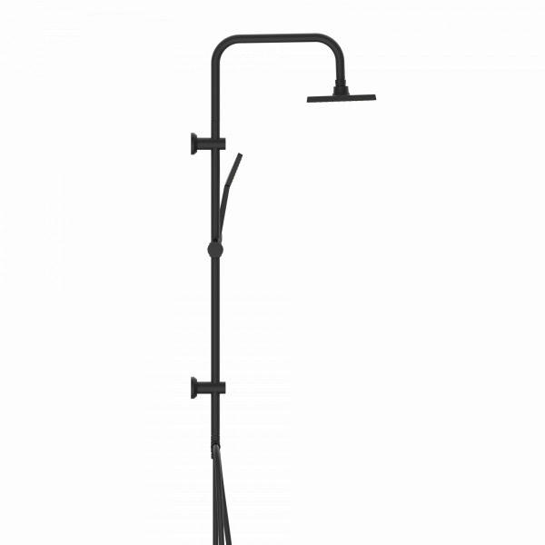 Überkopf-Brauseset EASY ENERGY, Regendusche, großer Duschkopf, Schwarz