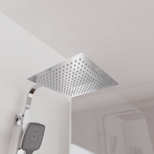 OCEAN Überkopf-Brauseset, mit Thermostatarmatur, Chrom/Anthrazit, mit Ablage