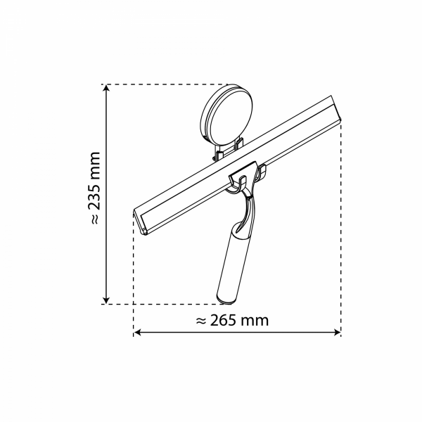 Duschabzieher, chrom, zum Kleben oder Schrauben