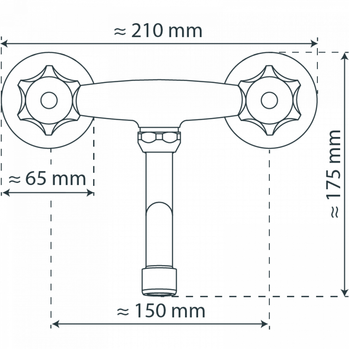BRILLANT Wand-Spültischarmatur, Chrom