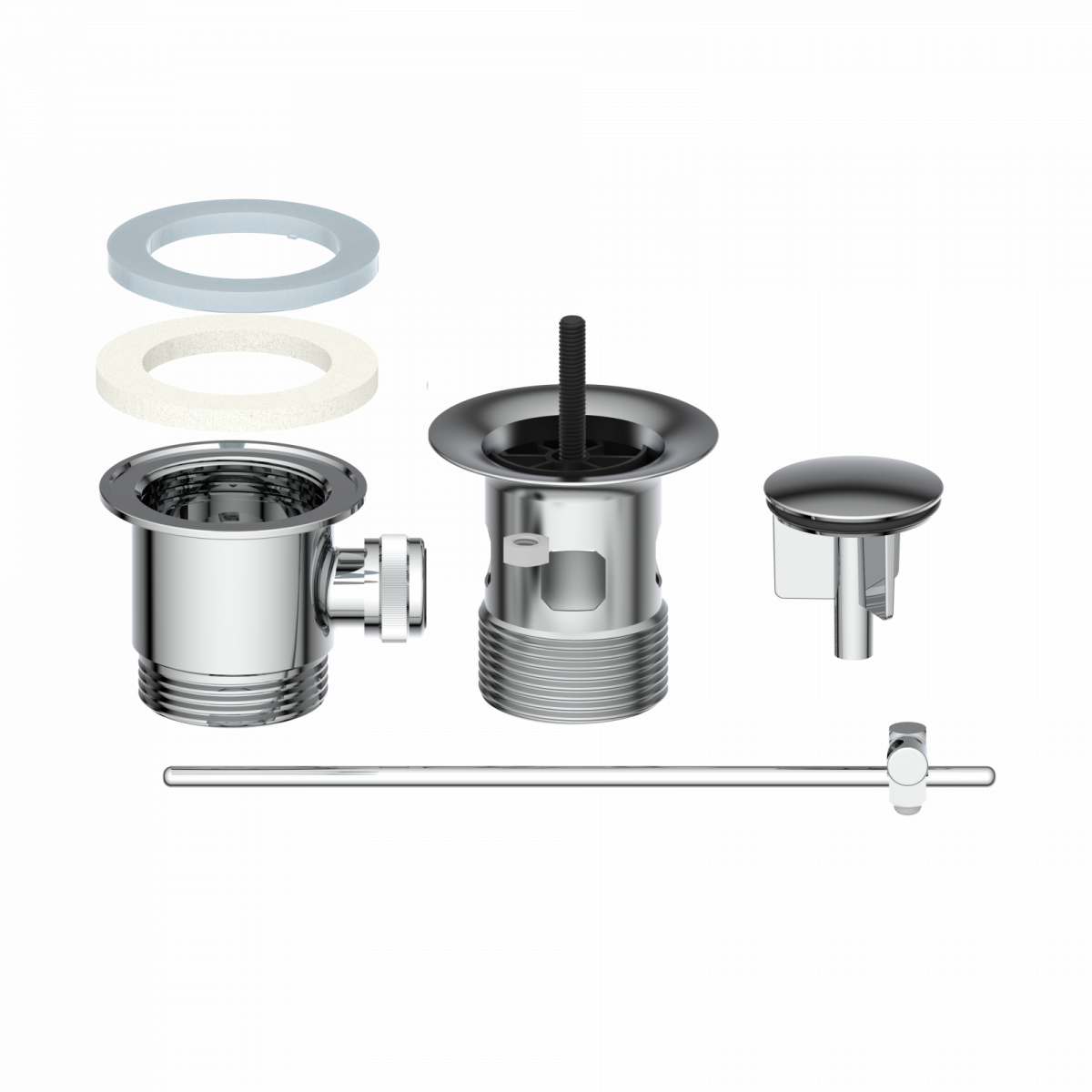 Exzentergarnitur, Chrom, 1 1/4