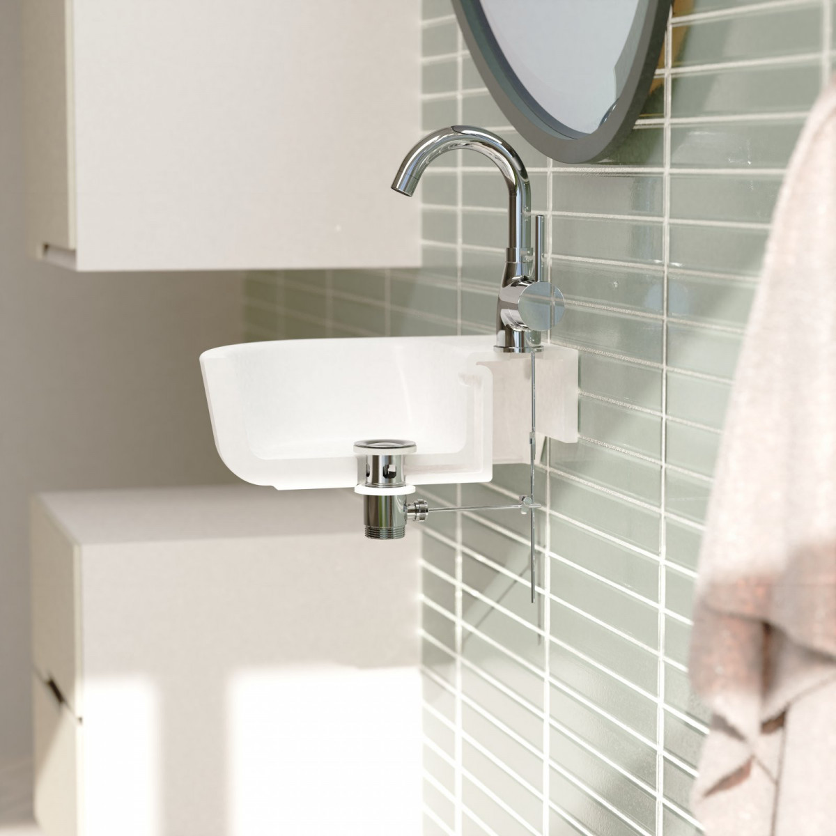 Exzentergarnitur, Chrom, 1 1/4