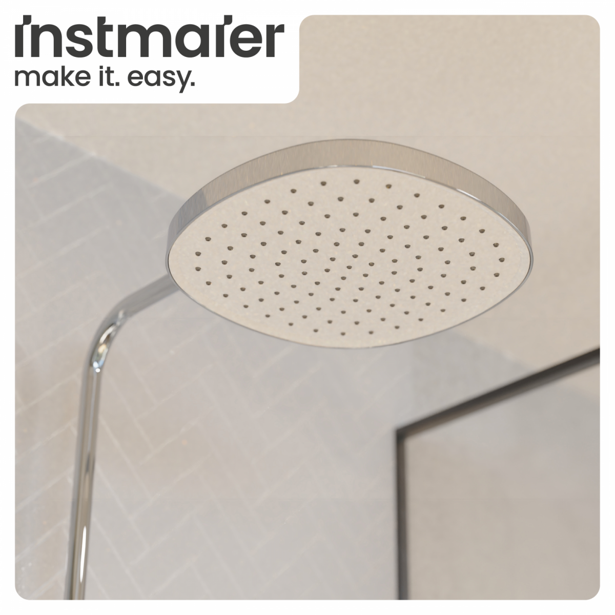 Regendusche Cleo, in Chrom/Weiß mit Drehumsteller