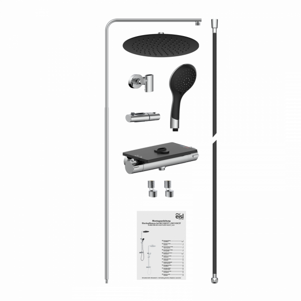 Überkopf-Brauseset GRANDE VITA, Schwarz