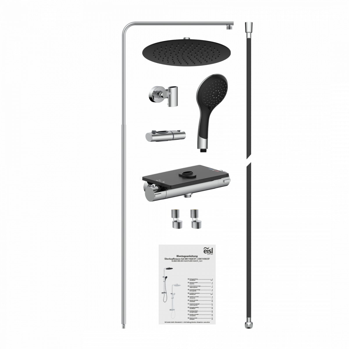 Überkopf-Brauseset GRANDE VITA, Schwarz