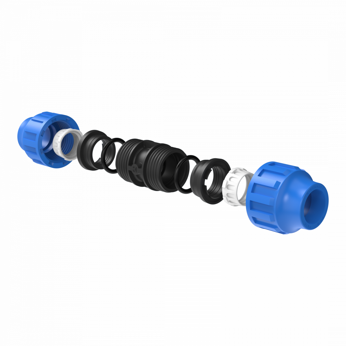 Verbindungsstück, 32 mm, Klemmfitting für HDPE