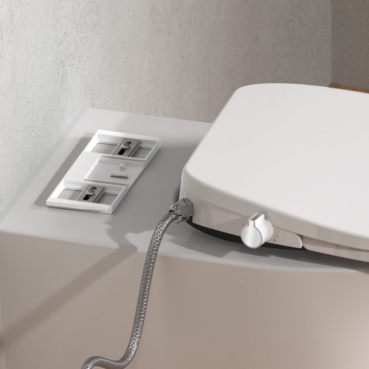 Dusch WC-Aufsatz, mit Absenkautomatik und Schnellverschluss