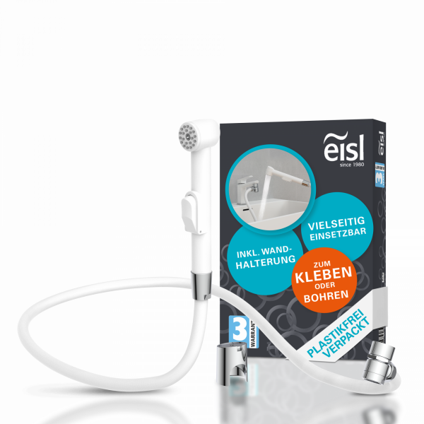 Waschbecken Handbrause, Bidet Handbrause, mit Wandhalterung und Brauseschlauch, Weiß