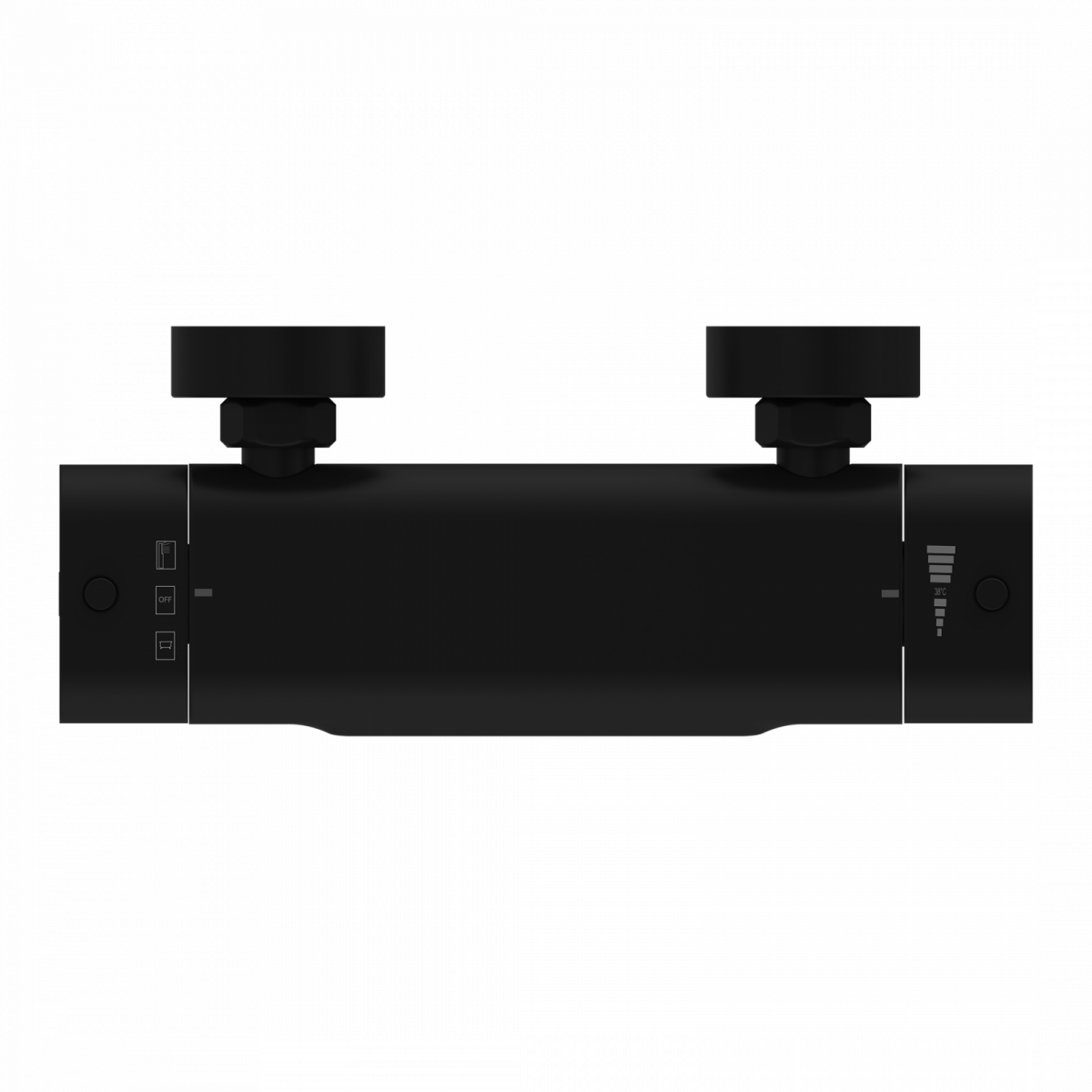 Badewannenarmatur CARNEO, Sicherheitssperre bei 38°C, Schwarz matt