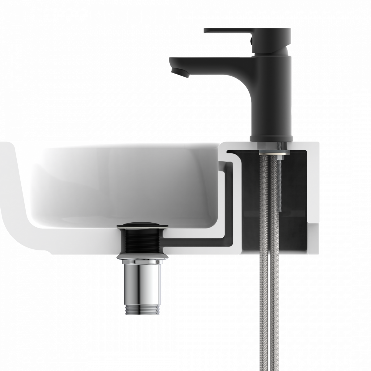 DENVER Waschtischarmatur, Schwarz matt