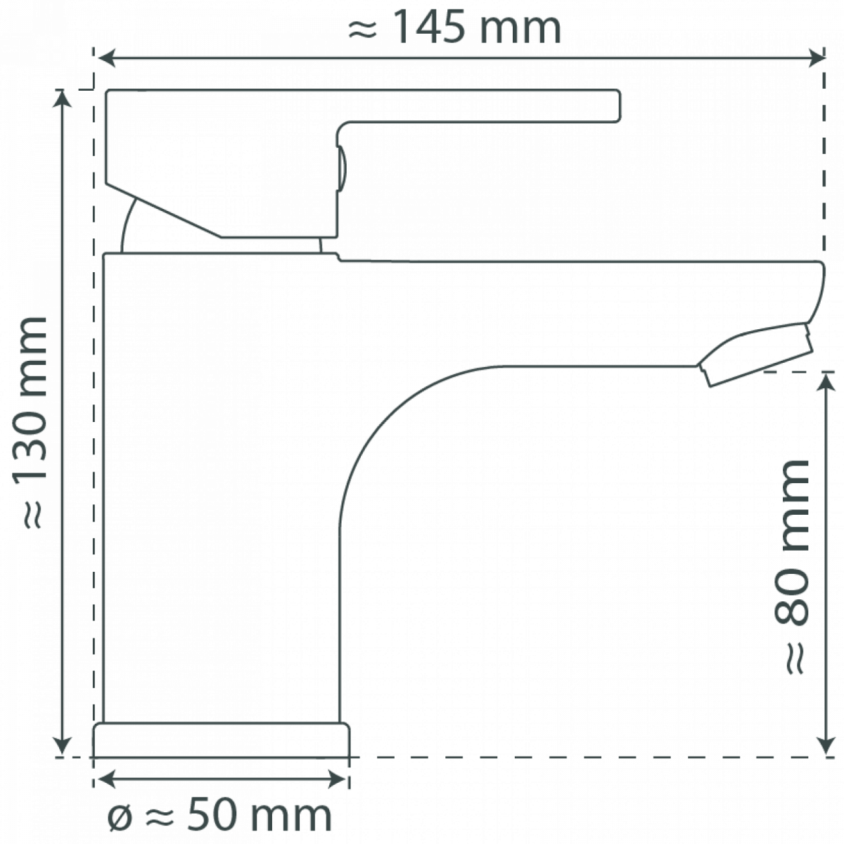 DENVER Waschtischarmatur, Schwarz matt