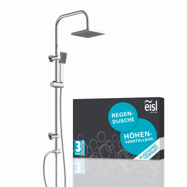 Überkopf-Brauseset EASY ENERGY, Regendusche, großer Duschkopf, Chrom