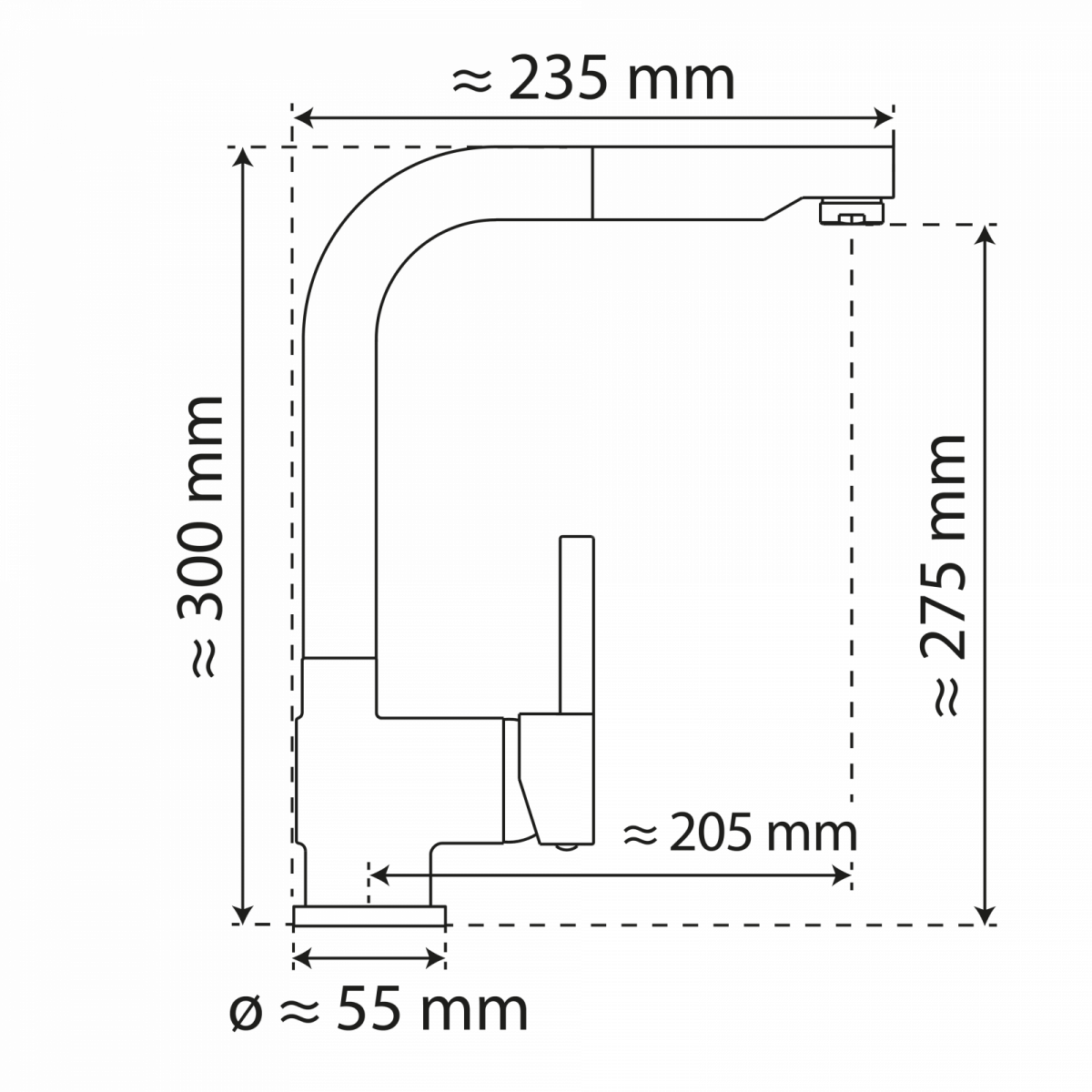 WK 4 Pro in Edelstahloptik, Küchenarmatur mit herausziehbarem Auslauf
