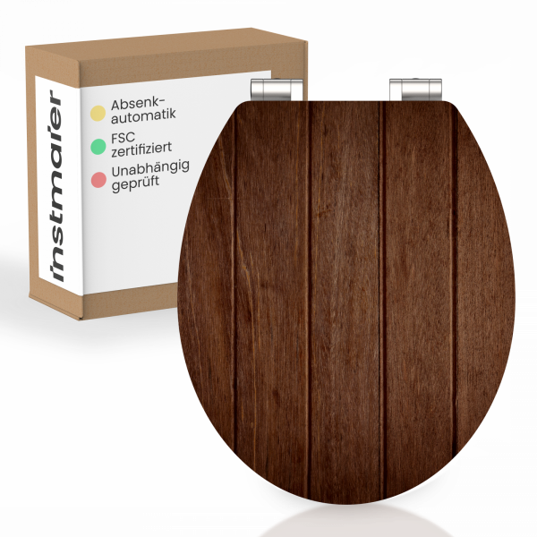 MDF WC Sitz mit Nussbaum-Holzmotiv, mit FSC-Zertifizierung