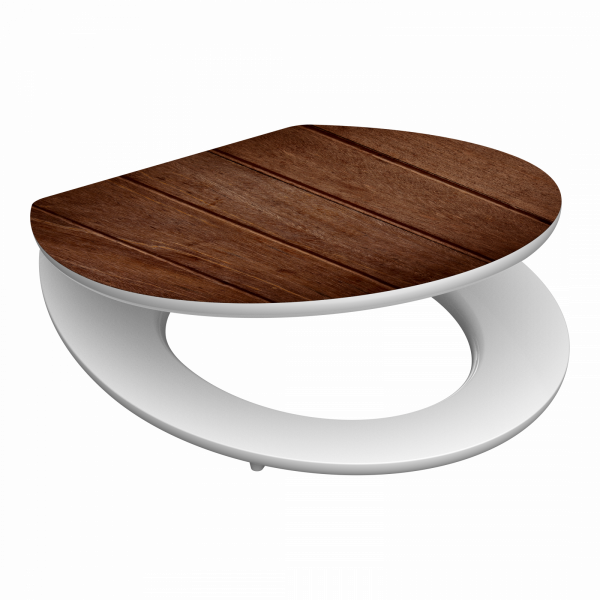 MDF WC Sitz mit Nussbaum-Holzmotiv, mit FSC-Zertifizierung