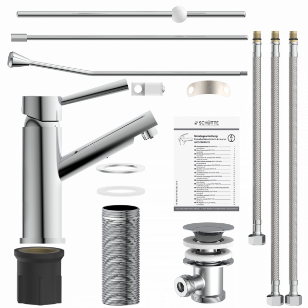 CORNWALL Waschtischarmatur, Chrom, Niederdruck