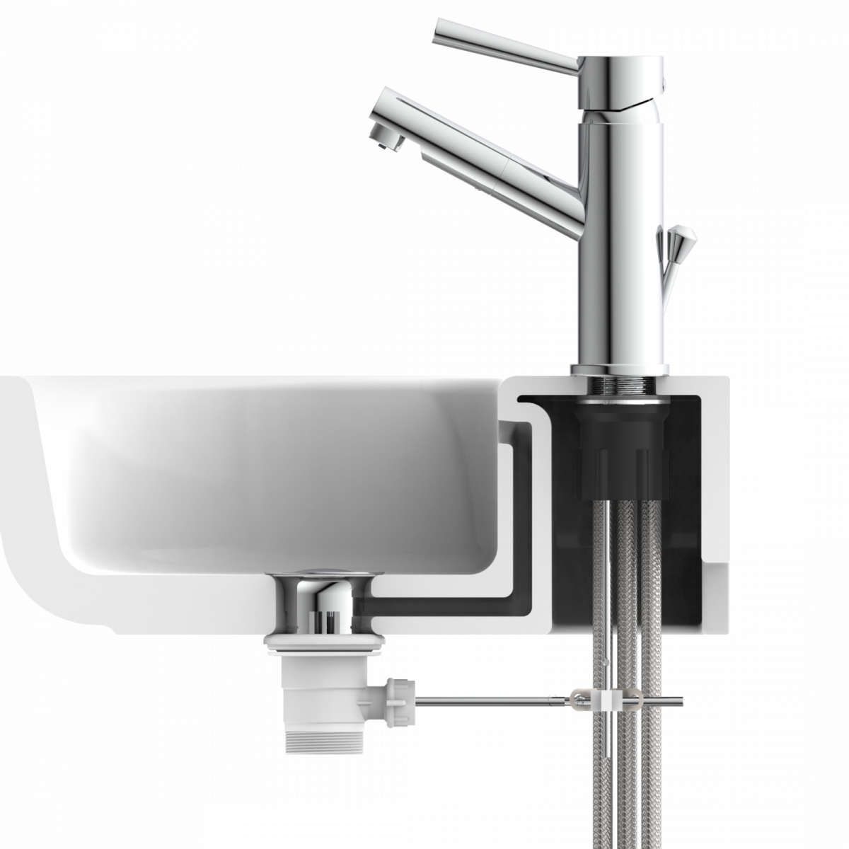 CORNWALL Waschtischarmatur, Chrom, Niederdruck