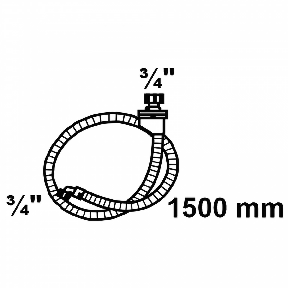 WAS Sicherheits-Zulaufschlauch, 3/4"IG x 1,5 m x 3/4"IG, 10bar/90°C"