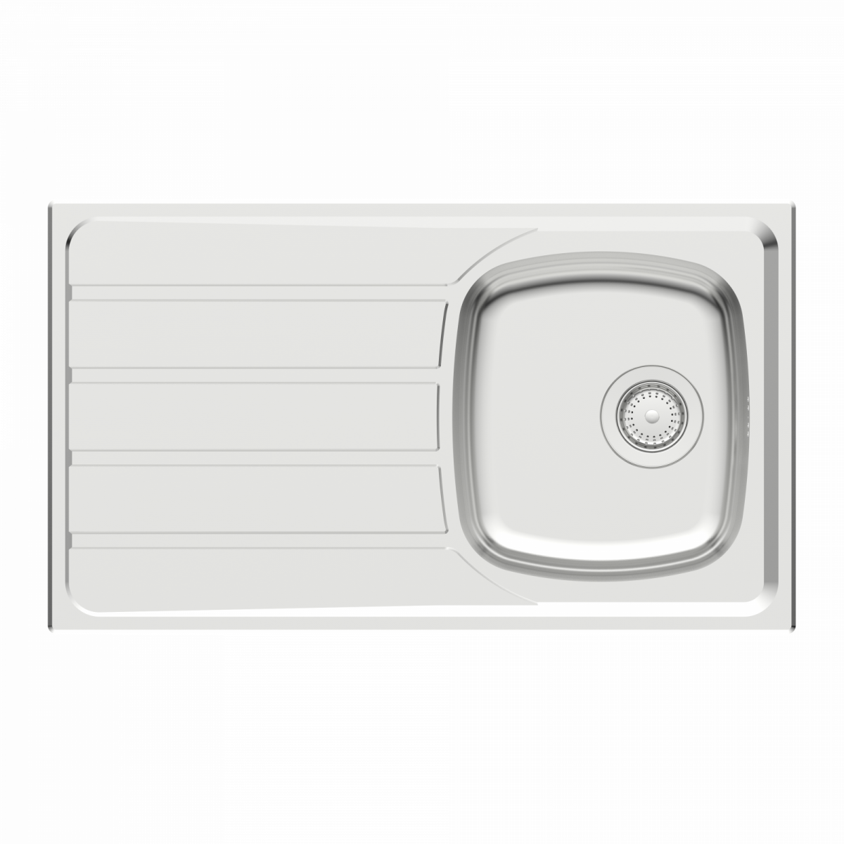 Edelstahlspüle Katharina, mit Abtropffläche und 1 Becken, 86 x 50 cm