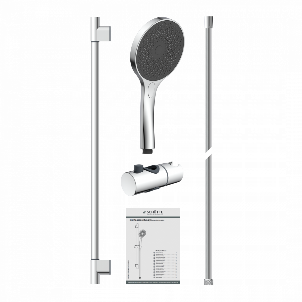 CAPRI Stangenbrauseset, Chrom/Anthrazit