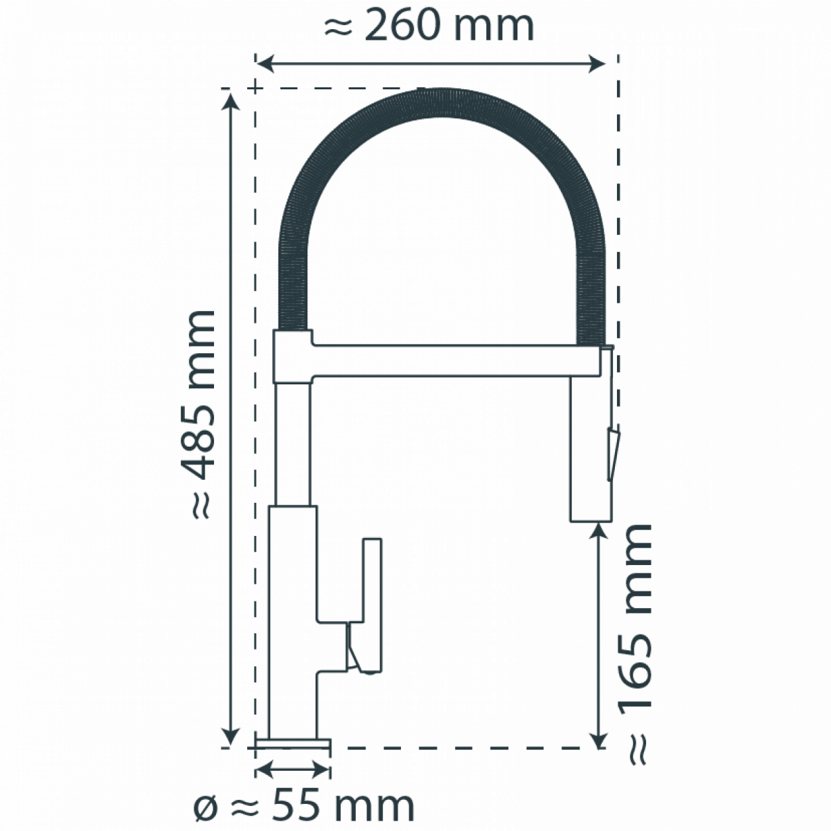 MIAMI Spiralfeder Spültischarmatur, Chrom/Schwarz matt