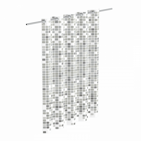 Duschvorhang, Mosaik grau