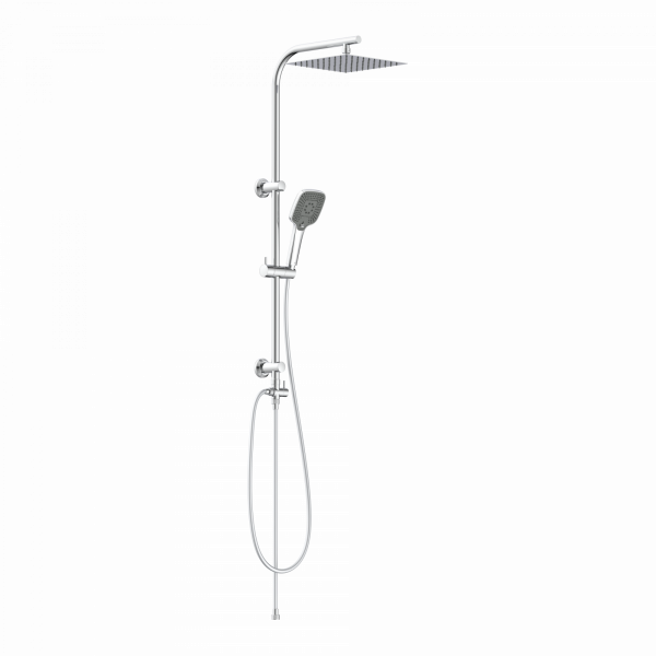 Überkopf-Brauseset EASY DELUXE, Regendusche, großer Duschkopf, Chrom