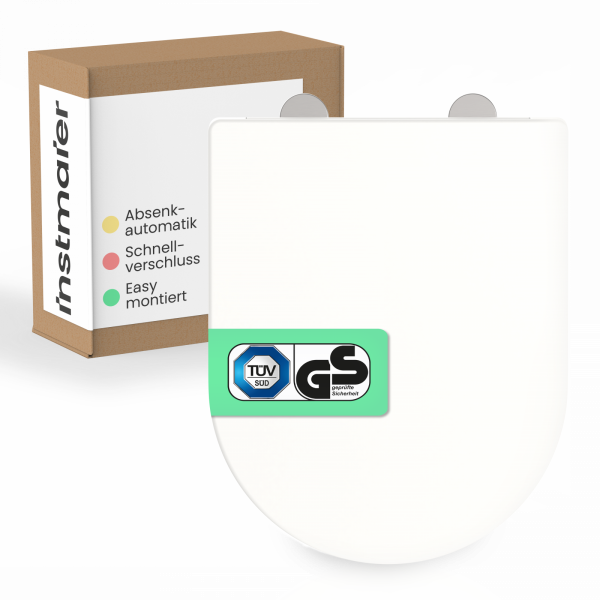 WC-Sitz Helma TÜV geprüft, in Weiß mit Absenkautomatik und Schnellverschluss, D-Form