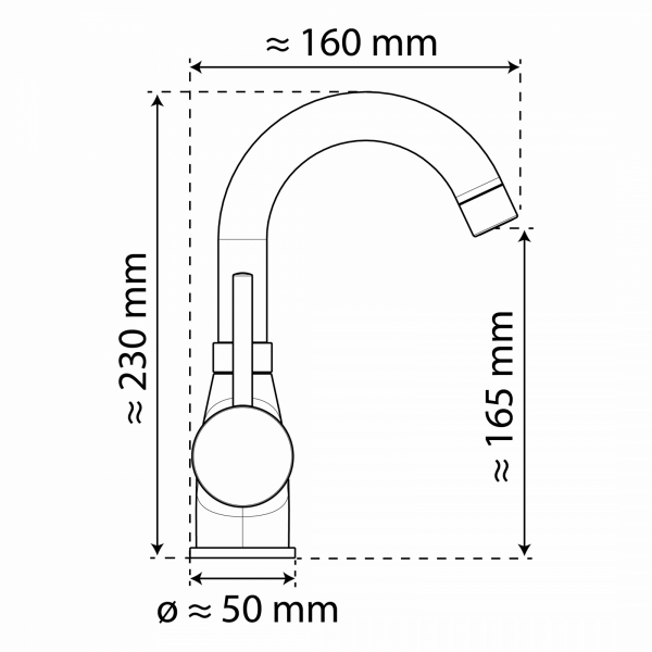 Waschtischarmatur FUTURA, Schwarz matt