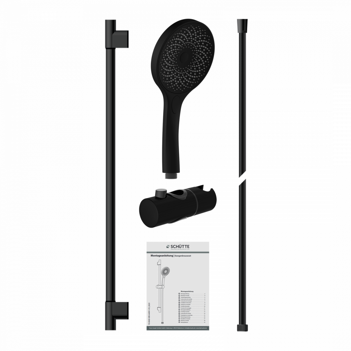 CAPRI Stangenbrauseset, Schwarz matt