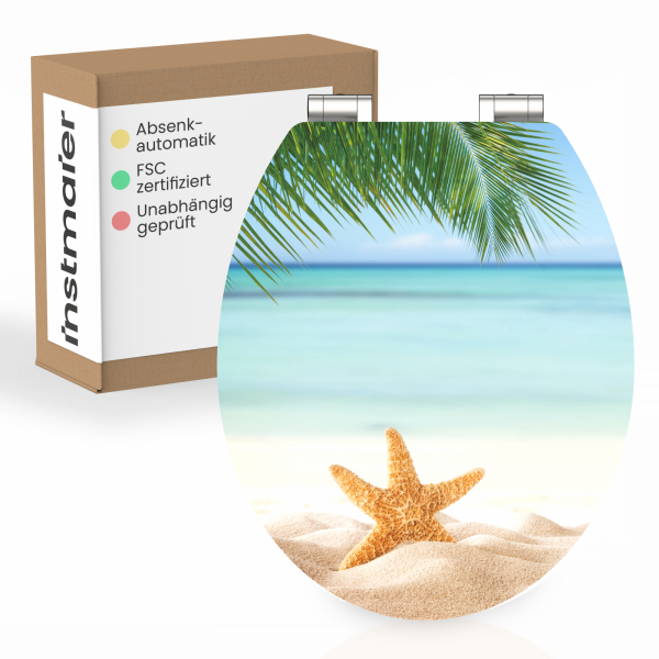 MDF WC Sitz mit Beach-Motiv, mit FSC-Zertifizierung