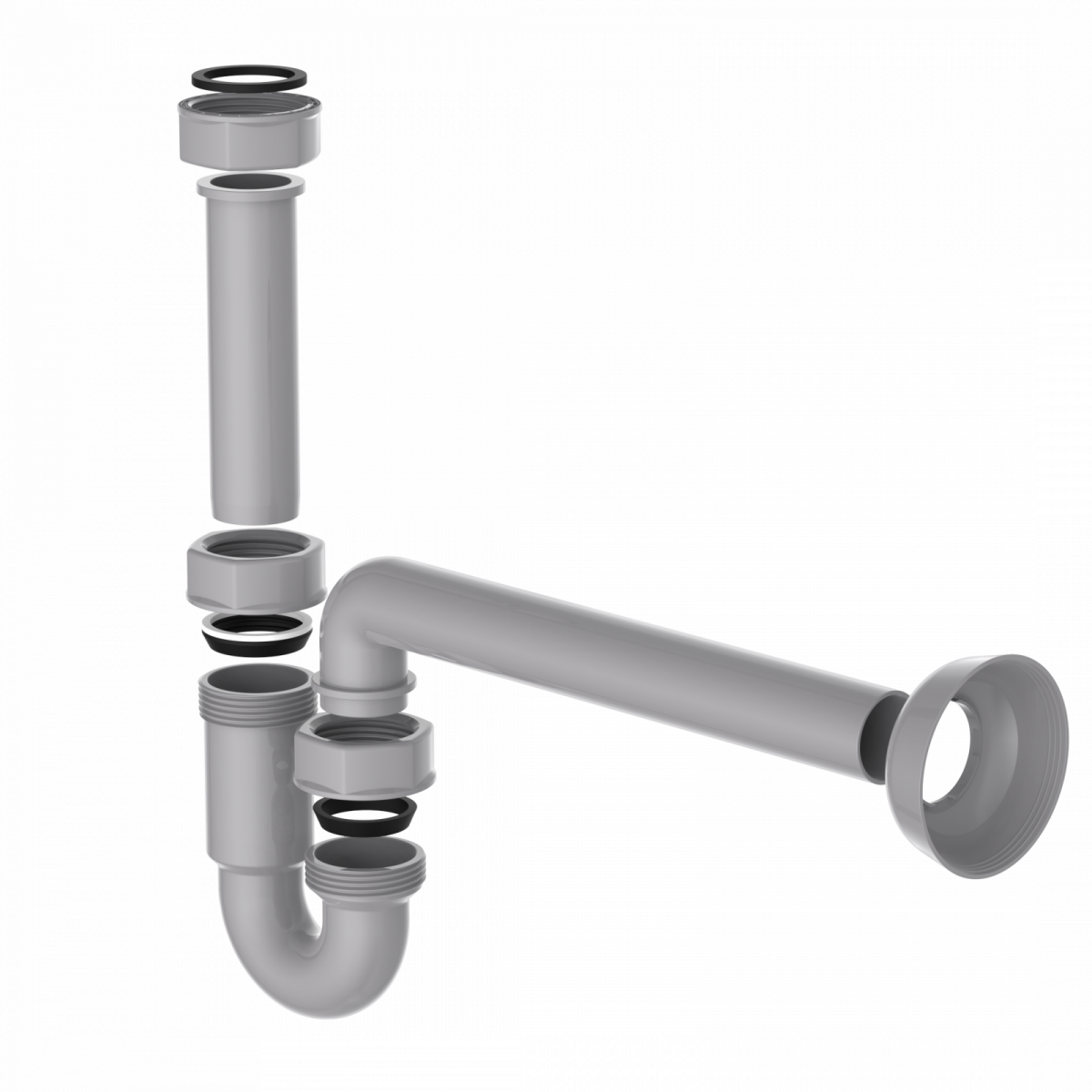 ECO-SAVE KS Röhrensiphon, Grau, 1 1/4" x 32 mm, Siphons, wasseranschluss"