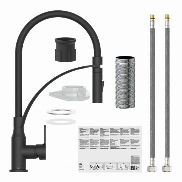 Spültischarmatur CARNEO, Schwarz matt/Schwarz