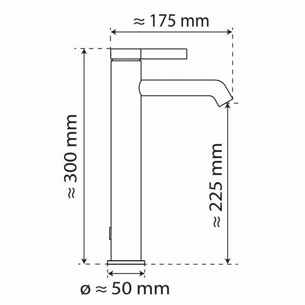 WT 11 XL in Chrom, Waschtischarmatur für Aufsatzwaschbecken