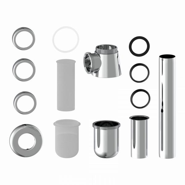 Flaschensiphon, Chrom, 1 1/4" x 32 mm, Siphons, wasseranschluss"
