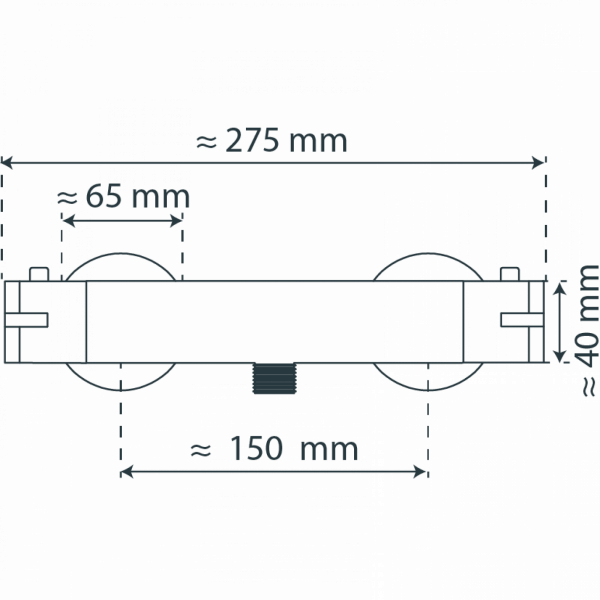 LONDON Thermostat Duscharmatur, Chrom