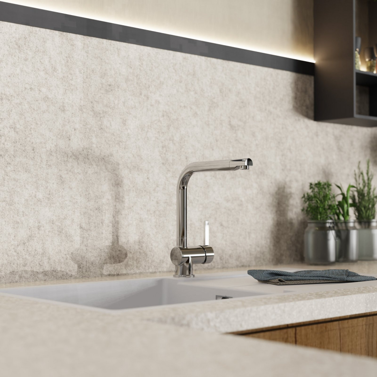 WK 4 in Chrom, Küchenarmatur mit zeitlosem L-Auslauf