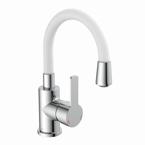Waschtischarmatur FLEXO, Chrom/Weiß