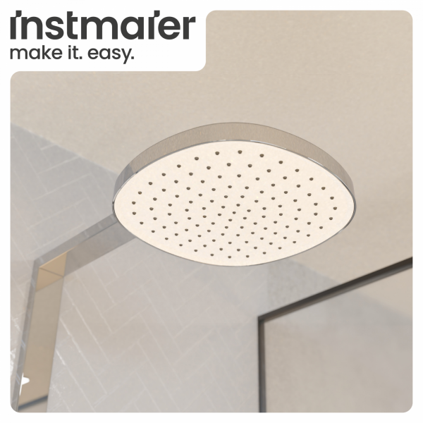 Regendusche Cleo, in Chrom/Weiß mit Thermostat und Ablage