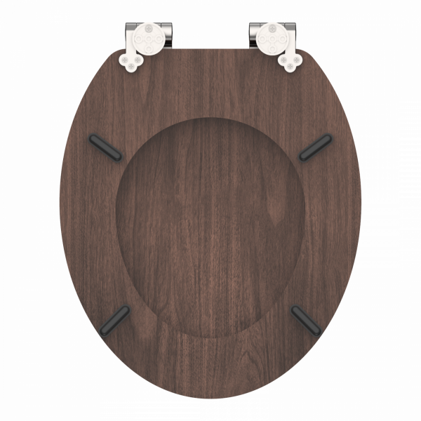 MDF WC-Sitz DARK WOOD, mit Absenkautomatik